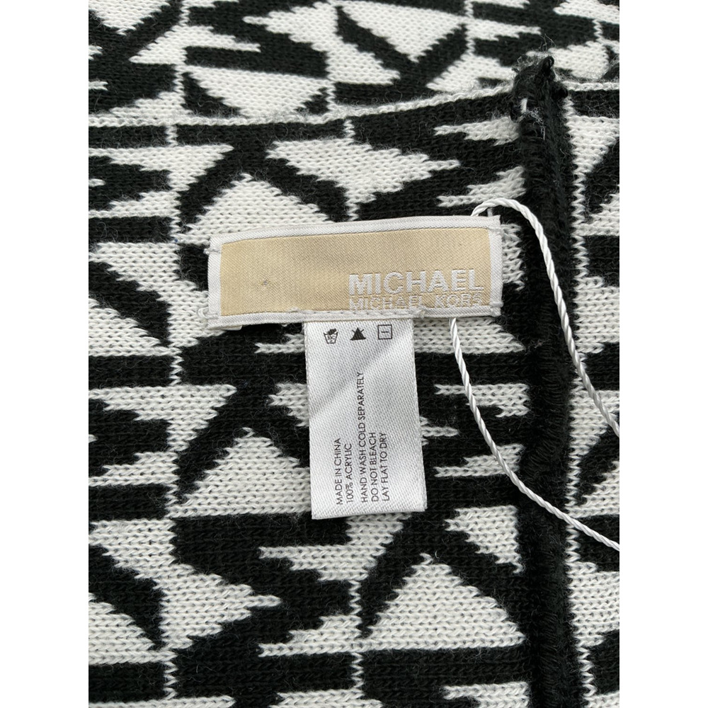 Michael Kors Graphic Black And White Monogram Scarf - Picture 4 of 4